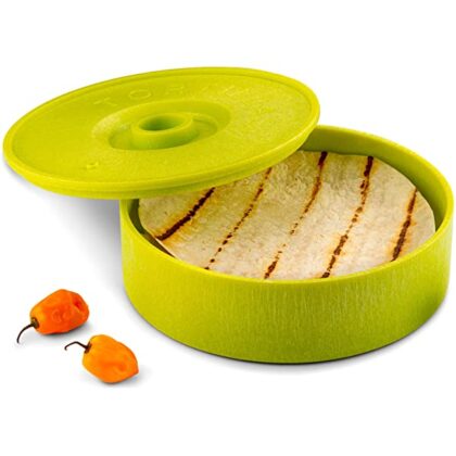 KooK Tortilla Warmer, 8 inch, Holds up to 12 Tortillas (Green)