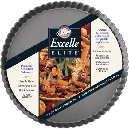 Wilton Excelle Elite Non-Stick Tart Pan and Quiche Pan with Removable Bottom, 11-Inch