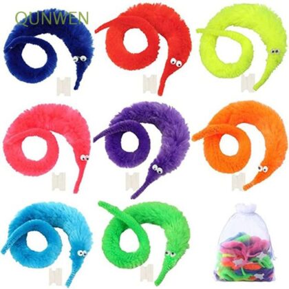LYYXLL 64pcs Magic Worm Toys, Worm On a String Magic Fuzzy Worm Trick Toy Party Favors (8 Colors)