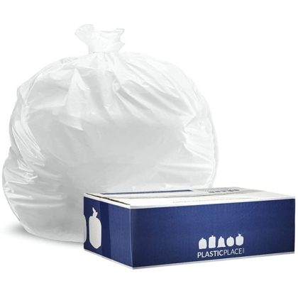 Plasticplace 4 Gallon Trash Bags │ 0.5 Mil │ White Garbage Can Liners │ 17″ x 18″ (250 Count)
