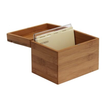 Oceanstar Bamboo Recipe Box with Divider, Natural, 6.80″ W x 4.90″ D x 5.10″ H