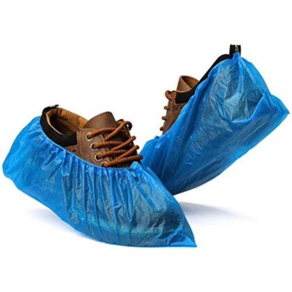 Fuxury Shoe Covers Disposable 100 Pack(50 Pairs) Disposable Shoe Boot Covers Waterproof Non Slip Shoes Protectors Covers Durable Boot&Shoes Covers,One Size Fits All,Blue