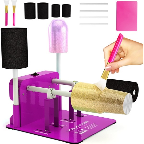 Cup Turner kit-Two Way Rotation Tumbler Spinner with Both Drying Side Holder,Adjustable PVC Tubes 2 Mute switches for DIY Machine for Epoxy Glitter Tumblers
