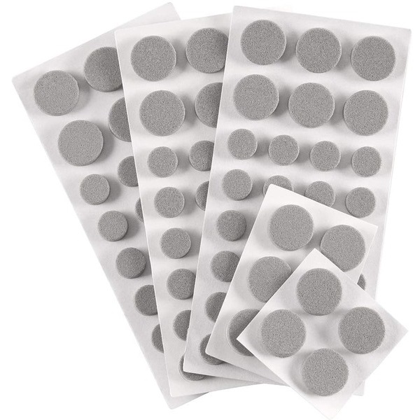 SoftTouch Assorted Round Self-Stick Noise Dampening Foam Cabinet Bumpers, 100 Pack, Gray, 100 Piece