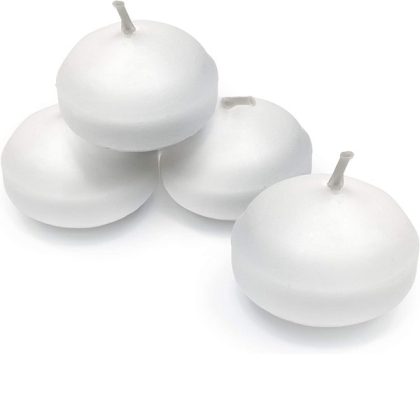 24-Pack Unscented Floating Candles – 4 Hour Burn Time – White