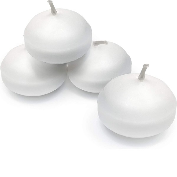 24-Pack Unscented Floating Candles – 4 Hour Burn Time – White