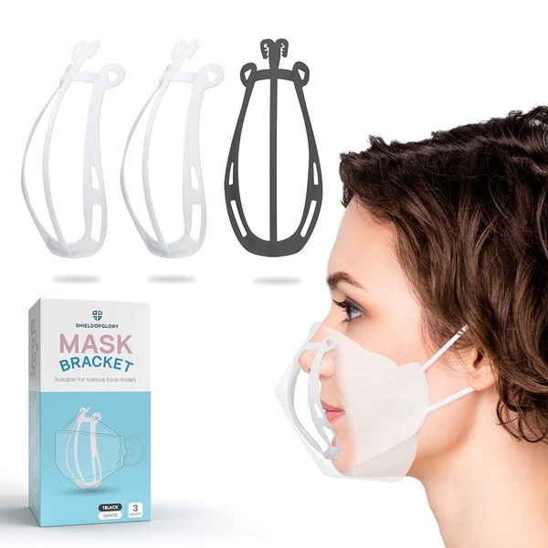 SHIELDOFGLORY Universal Face Mask Bracket 3D Mask Bracket Inner Support Frame for Easy Breathing, Stay Comfortable and Cool While Wearing Masks – Reusable And Easy To Clean, Made In Korea