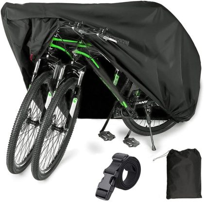 EUGO Bike Cover for 2 or 3 Bikes Outdoor Waterproof Bicycle Motorcycle Covers XL XXL Oxford Fabric Rain Sun UV Dust Wind Proof for Mountain Road Electric Bike