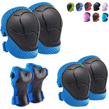 Knee Pads for Kids Kneepads and Elbow Pads Toddler Protective Gear Set Kids Elbow Pads and Knee Pads for Girls Boys with Wrist Guards 3 in 1 for Skating Cycling Bike Rollerblading Scooter