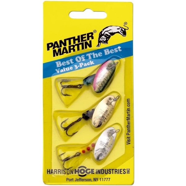 Panther Martin Best of The Best Bass Spinner Fishing Lure kit, Pack of 3, Silver