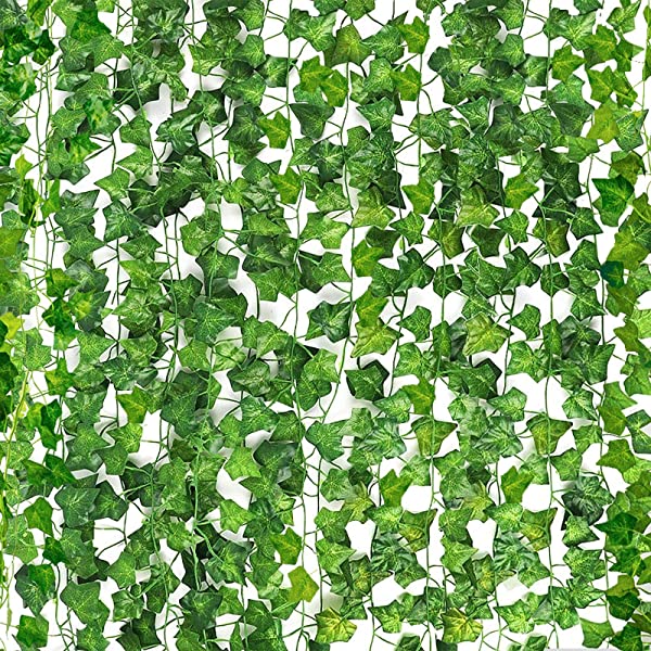 CEWOR 36pcs 236Ft Artificial Vines for Room Decor Fake Ivy Garland Artificial Ivy Leaves Hanging Vine Plant for Wall Decor Indoor Outdoor Decor