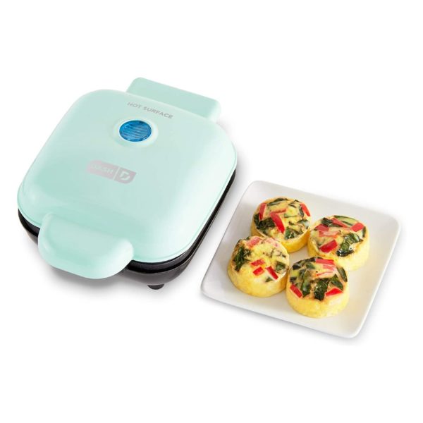 Dash DBBM450GBAQ08 Deluxe Sous Vide Style Egg Bite Maker with Silicone Molds for Breakfast Sandwiches, Healthy Snacks or Desserts, Keto & Paleo Friendly, (1 large, 4 mini), Aqua