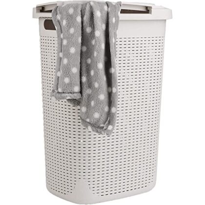 Mind Reader Basket Laundry Hamper with Cutout Handles, Washing Bin, Dirty Clothes Storage 60 LT
