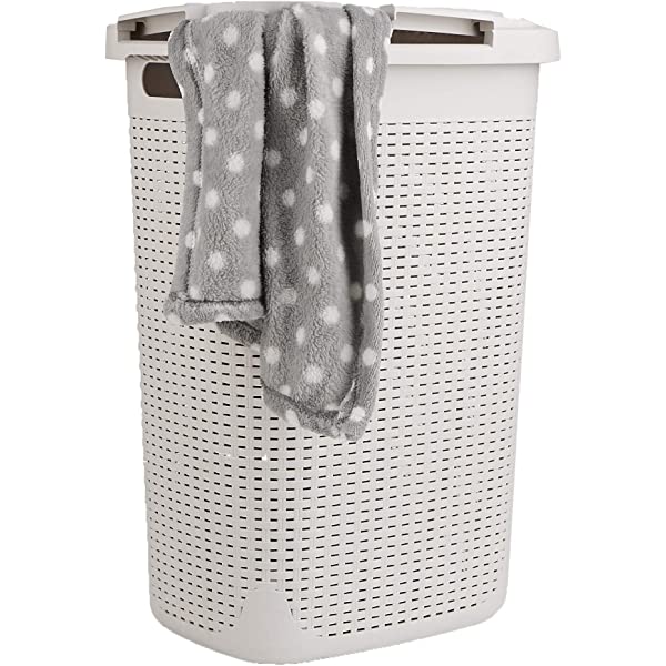 Mind Reader Basket Laundry Hamper with Cutout Handles, Washing Bin, Dirty Clothes Storage 60 LT