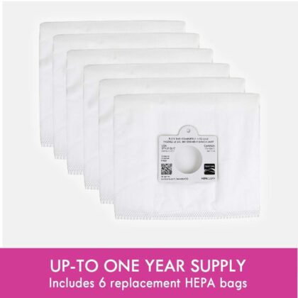 Kenmore Type Q HEPA Canister Vacuum Bags, 6 Pack, White